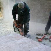 men working on brick patio maryland